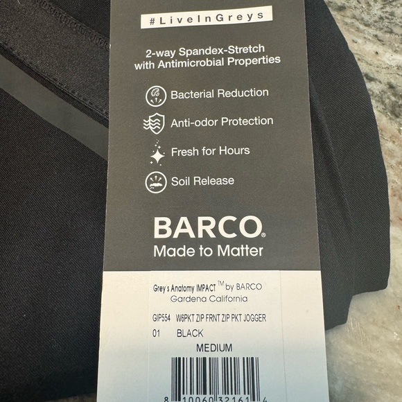 NWT Grey's Anatomy IMPACT by Barco 2 way stretch scrub pants Gardenia California - Picture 10 of 10